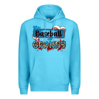 Ocean Blue baseball granny with leopard Premium Hoodie - Zillion Design Studio