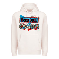 Pale Pink baseball granny with leopard Premium Hoodie - Zillion Design Studio