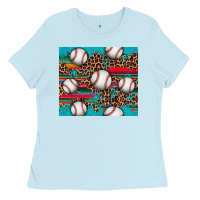 Baby Blue baseball Ladies Tee - Artiststas