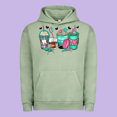Dentist Coffee Cups Urban Hoodie Designed By Zillion Design Studio