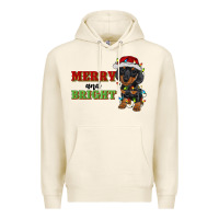 Tofu merry and bright dachshund Premium Hoodie - RanaPortraitStore