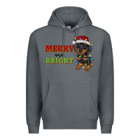 Rock merry and bright dachshund Premium Hoodie - RanaPortraitStore