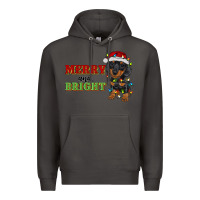 Smoke merry and bright dachshund Premium Hoodie - RanaPortraitStore