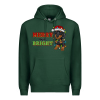 Sports Green merry and bright dachshund Premium Hoodie - RanaPortraitStore