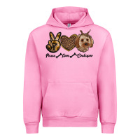 Fuchsia Pink peace love cockapoo Urban Hoodie - RanaPortraitStore