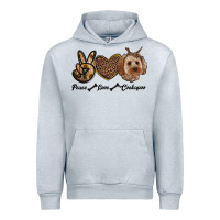 Heather Grey peace love cockapoo Urban Hoodie - RanaPortraitStore