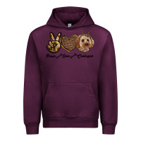 Mauve Wine peace love cockapoo Urban Hoodie - RanaPortraitStore