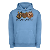 Pigment Pebble Blue peace love cockapoo Urban Hoodie - RanaPortraitStore
