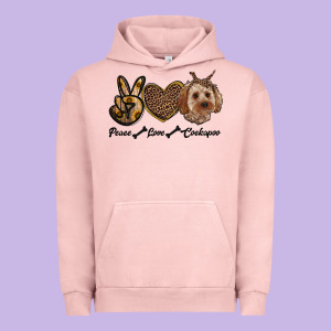 Peace Love Cockapoo Urban Hoodie Designed By Ranaportraitstore