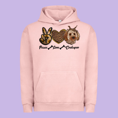 Peace Love Cockapoo Urban Hoodie Designed By Ranaportraitstore