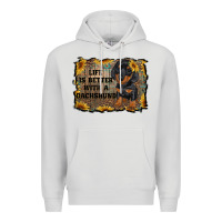 Dove Grey life is better with a dachshund Premium Hoodie - RanaPortraitStore