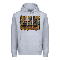 Heather Grey life is better with a dachshund Premium Hoodie - RanaPortraitStore