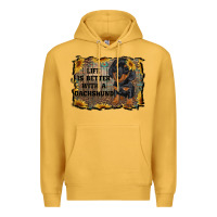 Mustard life is better with a dachshund Premium Hoodie - RanaPortraitStore