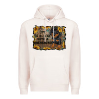 Pale Pink life is better with a dachshund Premium Hoodie - RanaPortraitStore