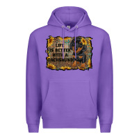 Purple life is better with a dachshund Premium Hoodie - RanaPortraitStore