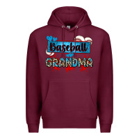 Burgundy baseball grandma with leopard Premium Hoodie - Zillion Design Studio