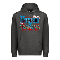 Charcoal Heather baseball grandma with leopard Premium Hoodie - Zillion Design Studio