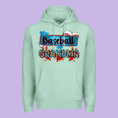 Baseball Grandma With Leopard Premium Hoodie Designed By Zillion Design Studio