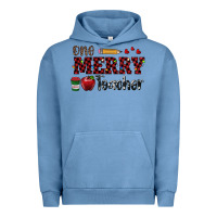 Pigment Pebble Blue one merry teacher Urban Hoodie - RanaPortraitStore