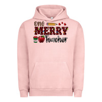 Pigment Salmon one merry teacher Urban Hoodie - RanaPortraitStore