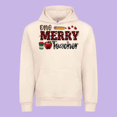 One Merry Teacher Urban Hoodie Designed By Ranaportraitstore