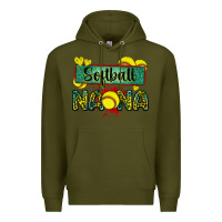 Army Green softball nana with leopard Premium Hoodie - Zillion Design Studio