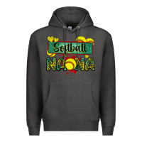 Charcoal Heather softball nana with leopard Premium Hoodie - Zillion Design Studio