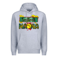 Heather Grey softball nana with leopard Premium Hoodie - Zillion Design Studio