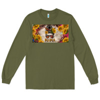 Army Green mess bun mama with sunflowers and colorful leopard license plate Long Sleeve Tee - BarkalooDesign