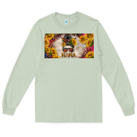 Matcha mess bun mama with sunflowers and colorful leopard license plate Long Sleeve Tee - BarkalooDesign