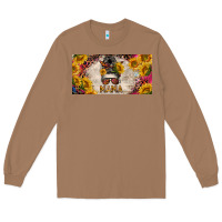 Toasted Coconut mess bun mama with sunflowers and colorful leopard license plate Long Sleeve Tee - BarkalooDesign