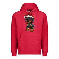 Cardinal dachshund puppy christmas lights Premium Hoodie - RanaPortraitStore