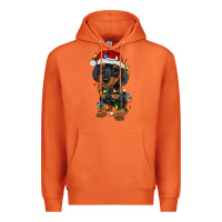 Carrot dachshund puppy christmas lights Premium Hoodie - RanaPortraitStore