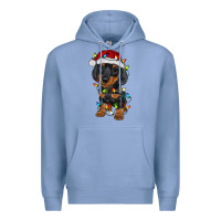 Colony Blue dachshund puppy christmas lights Premium Hoodie - RanaPortraitStore
