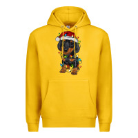 Lemon dachshund puppy christmas lights Premium Hoodie - RanaPortraitStore