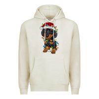 Dachshund Puppy Christmas Lights Premium Hoodie | Teevron
