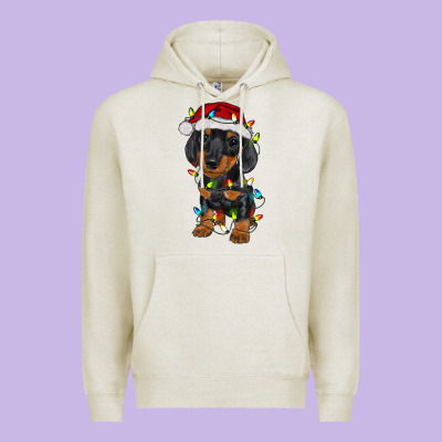 Dachshund Puppy Christmas Lights Premium Hoodie Designed By Ranaportraitstore