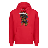 Red dachshund puppy christmas lights Premium Hoodie - RanaPortraitStore