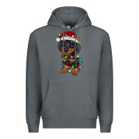 Rock dachshund puppy christmas lights Premium Hoodie - RanaPortraitStore