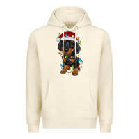 Sandshell dachshund puppy christmas lights Premium Hoodie - RanaPortraitStore