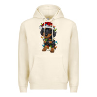 Tofu dachshund puppy christmas lights Premium Hoodie - RanaPortraitStore