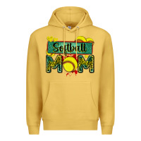 Antique Gold softball mom with leopard Premium Hoodie - Zillion Design Studio
