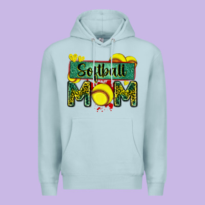 Softball Mom With Leopard Premium Hoodie Designed By Zillion Design Studio