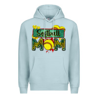 Blue Mist softball mom with leopard Premium Hoodie - Zillion Design Studio
