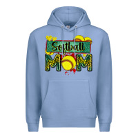 Colony Blue softball mom with leopard Premium Hoodie - Zillion Design Studio