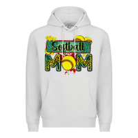 Dove Grey softball mom with leopard Premium Hoodie - Zillion Design Studio