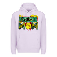 Lilac softball mom with leopard Premium Hoodie - Zillion Design Studio