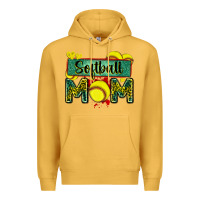 Mustard softball mom with leopard Premium Hoodie - Zillion Design Studio