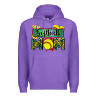Purple softball mom with leopard Premium Hoodie - Zillion Design Studio