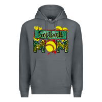 Rock softball mom with leopard Premium Hoodie - Zillion Design Studio